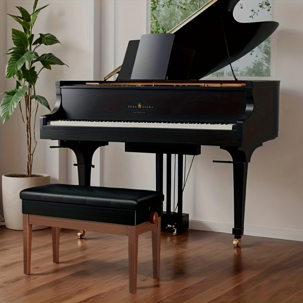 Taburete de Piano Ajustable en Altura 72X33X48-58Cm, Banco de Piano con Espacio de Almacenamiento, Banco de Piano con Cojín de Cuero PU, Silla de Piano Banco de Teclado Capacidad de Carga hasta 200KG, con 4 Patas