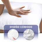 Relleno Cojín de Fibra Hueca Siliconada Alta Recuperacion 2 / 4 Unidades, Guata Poliester 100% Indeformable, Antialérgico, Hipoalergénico, Adaptable a Todas las Fundas, Suave, Mullido, Transpirable