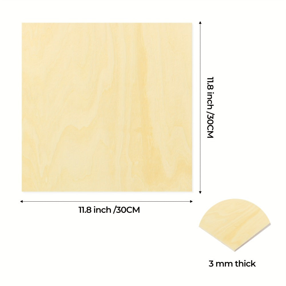 10pcs/300*300*6mm Tablas de Tilo de Alta Calidad para Artesanías, Aficiones, Modelismo, Tallado en Madera y Proyectos con Láser, Proyectos Escolares, Proyectos de Manualidades