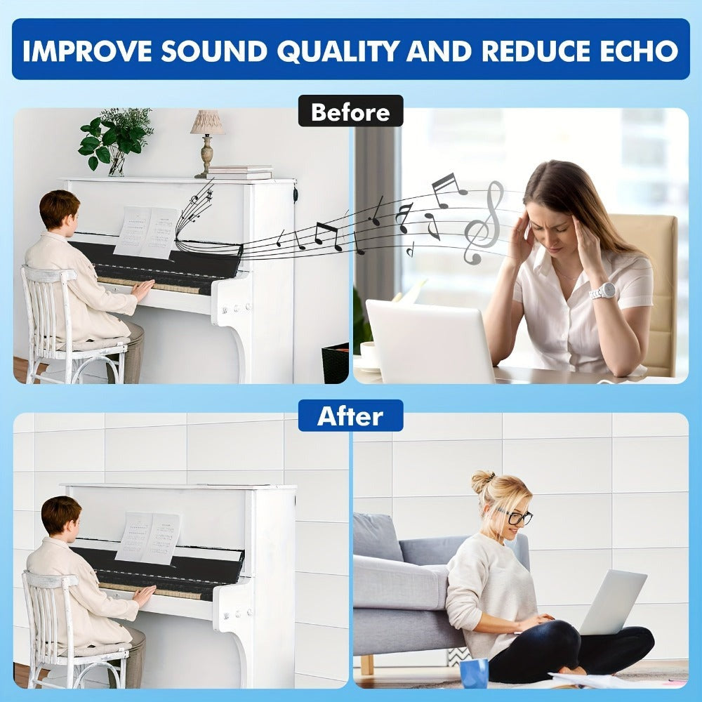16 Paneles acústicos de absorción de sonido de 60 cm x 30 cm, ideales para estudios de grabación, salas de piano, áreas de juegos, teatros, espacios de podcast, paredes, techos y diversos entornos acústicos