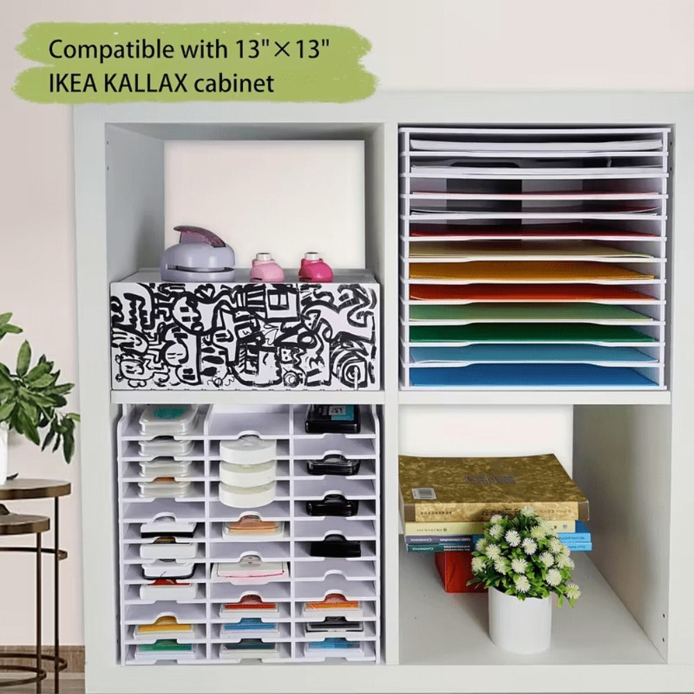 Organizador de papel para álbumes de recortes de varios tamaños, carpeta de almacenamiento clasificadora de archivos de 12 niveles, estante de escritorio para papel de scrapbooking, apto para oficina en casa, tamaño grande/mediano/pequeño, almacenamiento