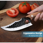 Machete deshuesador multifuncional de 27.94 cm con agujero, hoja afilada, acero inoxidable, mango cómodo, apto para cocina, exteriores, pesca, barbacoa, puede cortar carne, pescado, verduras, frutas, deshuesar