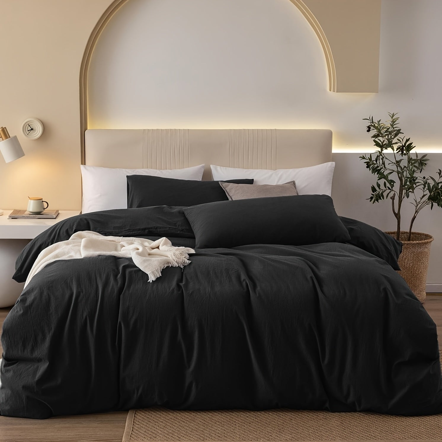 Juego de cama de color liso suave y cómodo para cama individual, sábana de algodón de 135X200Cm y funda de almohada de 80X80Cm con cremallera