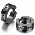 JewelryWe 2 piezas de aretes huggie de aro con bisagra y clip de acero inoxidable sin perforación (colores disponibles)