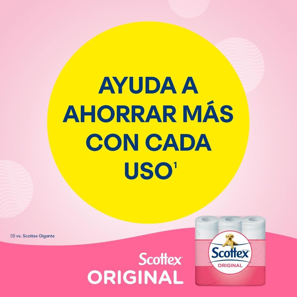 Scottex Papel Higiénico, Rollos De Dos Capas Que Proporcionan El Equilibrio Correcto De Suavidad Y Resistencia