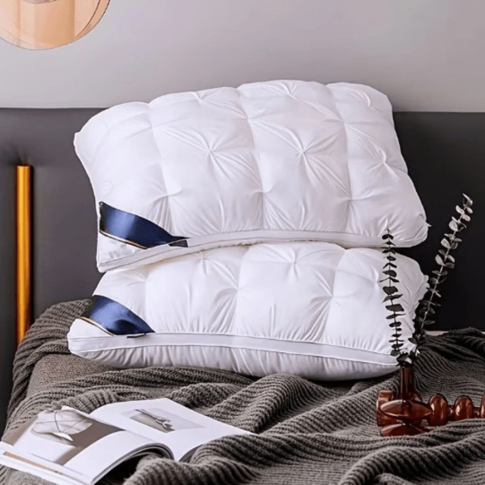 1/2 Piezas de Almohadas de Soporte para el Cuello para un Sueño Relajante, Suaves y Cómodas,Almohada Alta 900g Núcleo de Almohada para Dormir, Absorbe la Humedad y es Transpirable, Adecuadas para Dormitorio, Sala de Estar, Decoración del Hogar