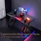 Mesa de trabajo para oficina, estaciones de trabajo para ordenador, escritorio de juego para ordenador en forma de A, estaciones de trabajo para escritorio de oficina con superficie de fibra de carbono, mesa de PC resistente para juegos y oficina, negro,