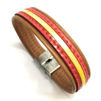 Pulsera De Cuero Bandera De España (Fabricada Artesanalmente) | Complementos de Moda Unisex para Hombres y Mujeres de Estilo Atemporal y Elegante | Regalos Originales y Exclusivos
