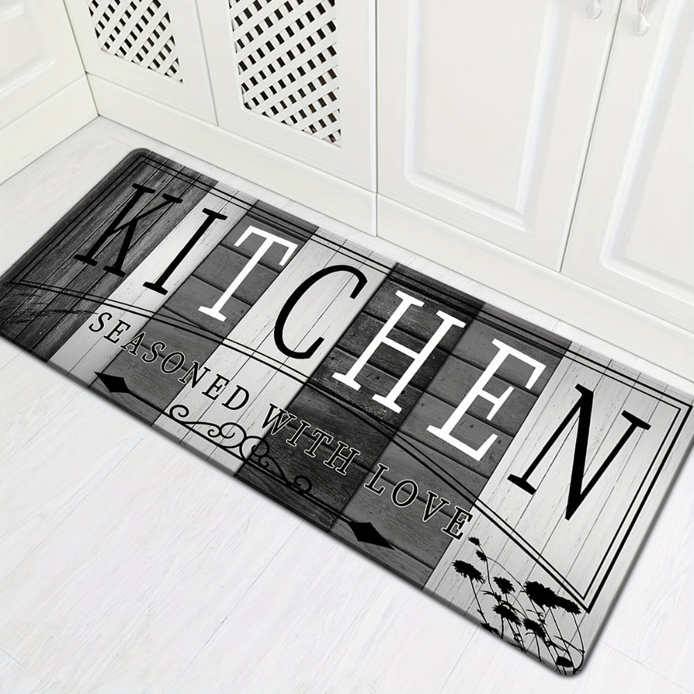 1 alfombra de cocina antideslizante premium - Alfombra de piso de poliéster duradera para cocina - Alfombra de pasillo, baño y cocina lavable y fácil de limpiar, accesorios de cocina - Decoración del hogar