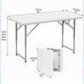 Mesa plegable multiusos ultrarresistente para 4 personas maximo 363kgs protección uv 122x61x56 - 91,5 cm UV100