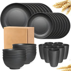 Juego de vajilla de 16/32 piezas, incluye platos, tazones y tazas, para el hogar, días familiares, camping, picnic, fiesta, suministros de cocina, complementos de vajilla