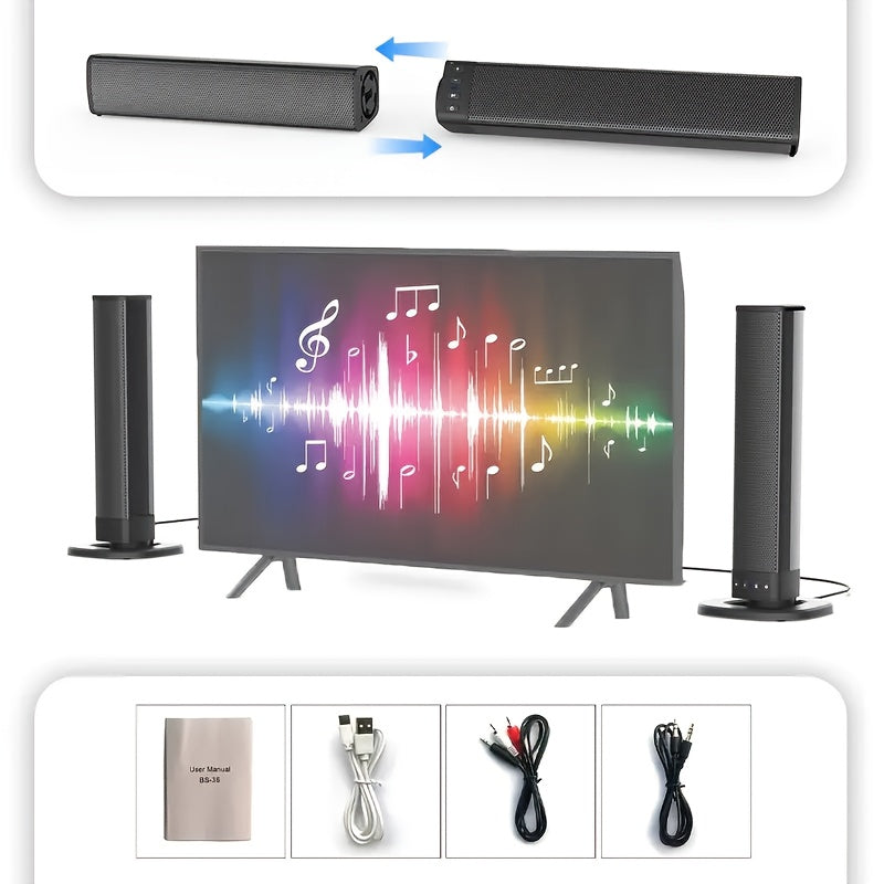 Barra de sonido inalámbrica extraíble para TV música y cine en casa | extraíble