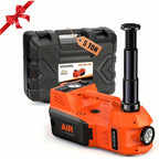 Gato hidráulico de alta resistencia 12V 5T con bomba de inflado de neumáticos y luz LED | Sistema de elevación automotriz (15.5-45Cm de elevación) para cambio de neumáticos de coche, SUV, camión | Herramienta de reparación de garaje