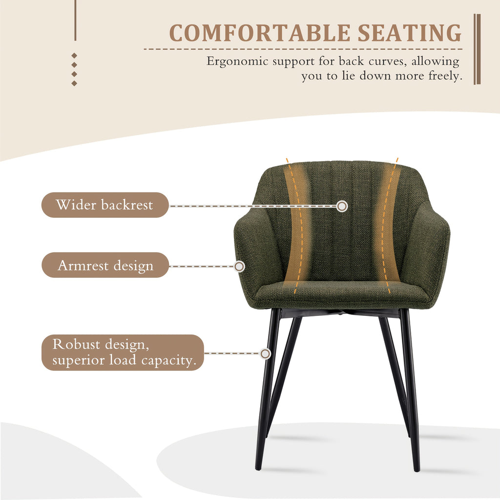 Sillas de comedor elegantes con reposabrazos y soporte lumbar para sala de estar, cocina y dormitorio, que ofrecen un alto confort - Disponibles en juegos de 2, 4 o 6