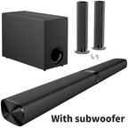 Barra de sonido con subwoofer, barra de sonido para Smart TV, con graves profundos, aumento de volumen y 3 modos de ecualizador, conexión inalámbrica/ARC/óptica/AUX, barra de sonido desmontable con control remoto por infrarrojos