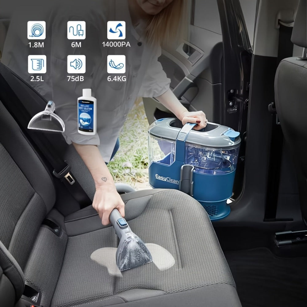 Easyclean Limpiador Rápido de Manchas para Alfombras, Escaleras y Tapicería. Con 2 Herramientas, Potente Motor de 800W, Alcance Extra Largo y Gran Capacidad de 2.5L, Dura 24 Horas