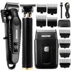 Kit de aseo eléctrico WEEME para hombre, , 3 piezas - Cortapelos + Recortador de barba + Máquina de afeitar eléctrica, carga USB, pantalla LCD de nivel de batería, ideal para peinado/afeitado/esculpir, uso en casa y viajes familiares en coche, regalo del