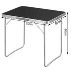 1pc Mesa de Exterior Mueble de Exterior para Camping Equipo de Senderismo Mesa de Camping Mesa Plegable Mesa de Viaje 70 X 50 X 60cm Estable Robusta Versátil Mesa Plegable de Jardín para Picnic Playa Uso de Ocio al Aire Libre Negra