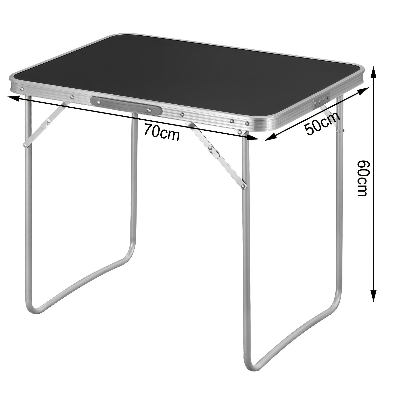 1pc Mesa de Exterior Mueble de Exterior para Camping Equipo de Senderismo Mesa de Camping Mesa Plegable Mesa de Viaje 70 X 50 X 60cm Estable Robusta Versátil Mesa Plegable de Jardín para Picnic Playa Uso de Ocio al Aire Libre Negra