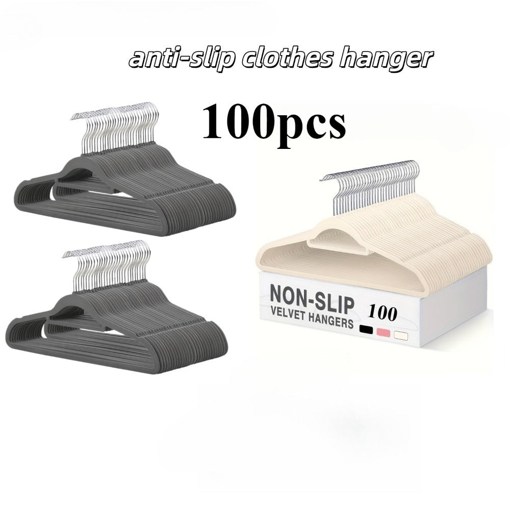 100 Perchas de Terciopelo, Perchas de Fieltro Delgadas y de Alta Calidad, Ganchos Giratorios de 360°, una Solución de Almacenamiento Elegante y Duradera para la Organización del Armario, Abrigos, Suéteres, Trajes, Perchas para Accesorios y Adiciones de Mo