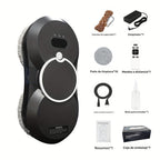 Puruikai 10 Nuevo Producto Navideño Almacenamiento Local Robot de Limpieza de Ventanas Inteligente, Disponible en Blanco y Negro, Robot de Limpieza de Ventanas con Spray Automático y Control Remoto, Potente Succión con Seguridad Anticaída, Ahorra Tiempo y