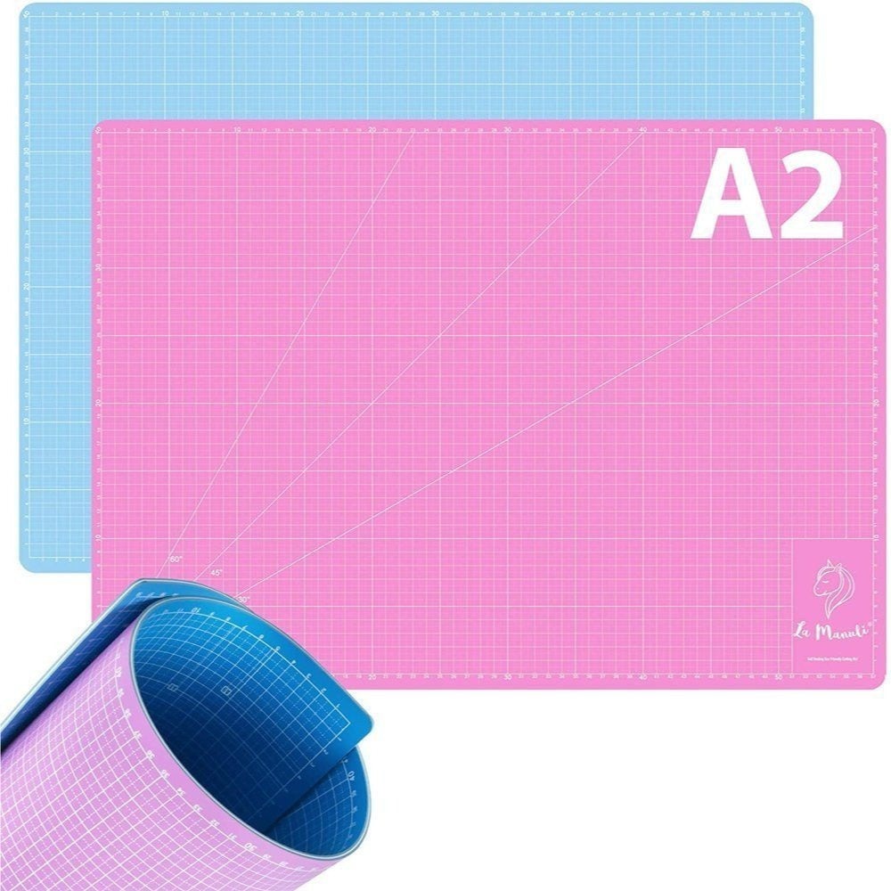 Tapete de corte autorreparable de 5 capas y doble cara de 3 mm La Manuli | tapete de trabajo de vinilo con superficie texturizada | marcas de centímetros precisas y ángulos de 30°/45°/60° | flexible, antideslizante y duradero | para papel, telas, modelado