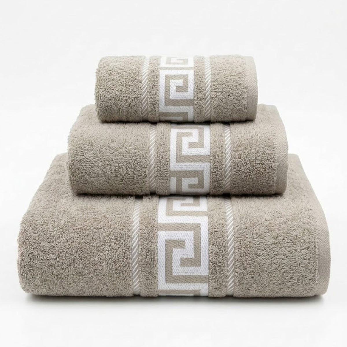 Juego de Toallas de Algodón 100% (3 Piezas) - Incluye Toalla de Tocador, Lavabo y Ducha | Tacto Suave, Ultra Absorbentes con Diseño Elegante de Lunares | Set Premium para Baño