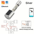 Cerradura Inteligente Cilindro Compatible para Oficina - Sistema de Desbloqueo 5 en 1 con Huella/Llave/Tarjeta/Contraseña/Control por App Tuya, Adecuada para Puertas y Sistemas de Entrada