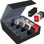 Caja de almacenamiento para tarjetas coleccionables para más de 3000 tarjetas, caja magnética para barajas de tarjetas adecuada para MTG y tarjetas deportivas, caja premium para barajas de tarjetas Commander con 10 separadores de tarjetas compatibles