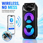 Sistema de megafonía portátil con altavoz Bluetooth, máquina de karaoke para fiestas de jardín y festivales de verano, subwoofer TWS de doble graves, sistema de sonido de megafonía sin varillas de alta resistencia para acampada y vacaciones al aire libre
