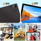Tablet | Tablet Android 15 de 10 pulgadas, 12 (3+9) GB de RAM, 64 GB de ROM, Procesador Quad Core, Cámara de 2.0MP+8.0MP, 6000mAh, Múltiples