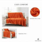 Colcha Multiusos de Algodón para Sofá y Cama, Manta Multiusos Four Seasons con Flecos, Cubresofá Elástico y Transpirable, Protector de Sofá Cubrecama Moderno