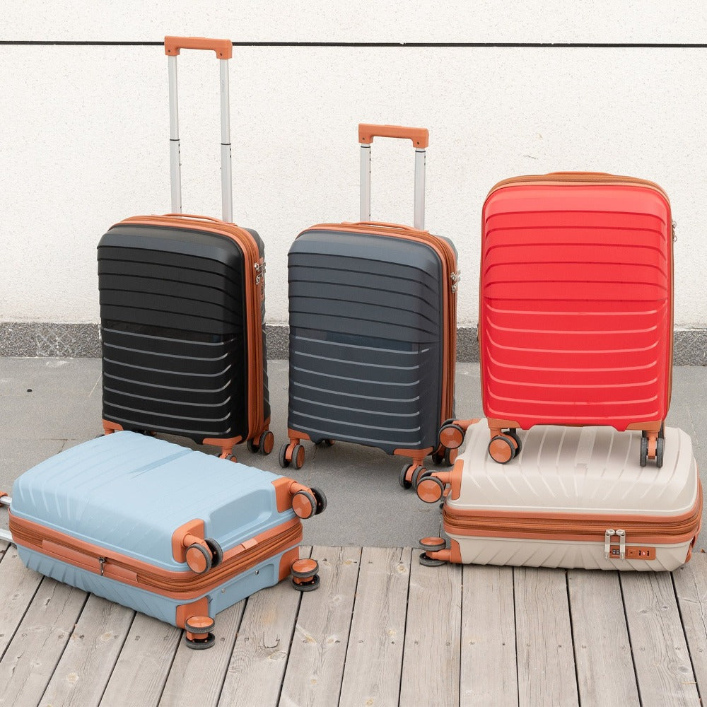 Maleta Nueva de 20 Pulgadas 100% PP | Resistente a Golpes y No Deformable | Diseño Expandible | Lista para Vuelos | Ideal para Aventuras de Viaje y un Regalo Práctico Perfecto para Amigos