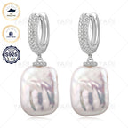 YAMI Aretes para Mujer: Perlas Barrocas Blancas/Rosas, Aretes Hipoalergénicos, Aretes de Gancho de Perlas Cultivadas Naturales de Plata 925, Regalos de Joyería, Regalos de Cumpleaños, Regalos de Navidad