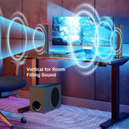 Barra de sonido con subwoofer, barra de sonido para Smart TV, con graves profundos, aumento de volumen y 3 modos de ecualizador, conexión inalámbrica/ARC/óptica/AUX, barra de sonido desmontable con control remoto por infrarrojos