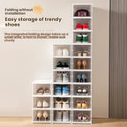 Cajas de Zapatos Apilables, Contenedores de Almacenamiento de Zapatos de Plástico Engrosado de 6 y 9 Niveles – Estante de Zapatos Plegable y Colapsable con Diseño de Tapa Abatible, No Requiere Montaje, Diseño Vertical Ahorrador de Espacio, Adecuado para Z
