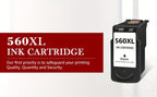 Paquete de 560 561 XL Cartuchos para Canon 560XL 561XL PG-560XL CL-561XL PG560XL CL561XL Cartuchos de Impresora para Pixma TS5350 TS5351 TS7450 TS7451 TS5352 TS5353 (Negro)