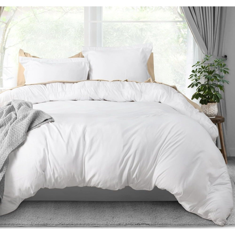 Juego de cama 4 piezas con funda elástica, (Funda de Edredón + Funda Protectora de Colchón + 1/2 Fundas de Almohada), Juego de Funda de Edredón 3-4 Piezas Estilo Nórdico de Color Sólido/Estampado, Ajustable para Camas de 90/105/135/150/180 cm, Regalo Navi