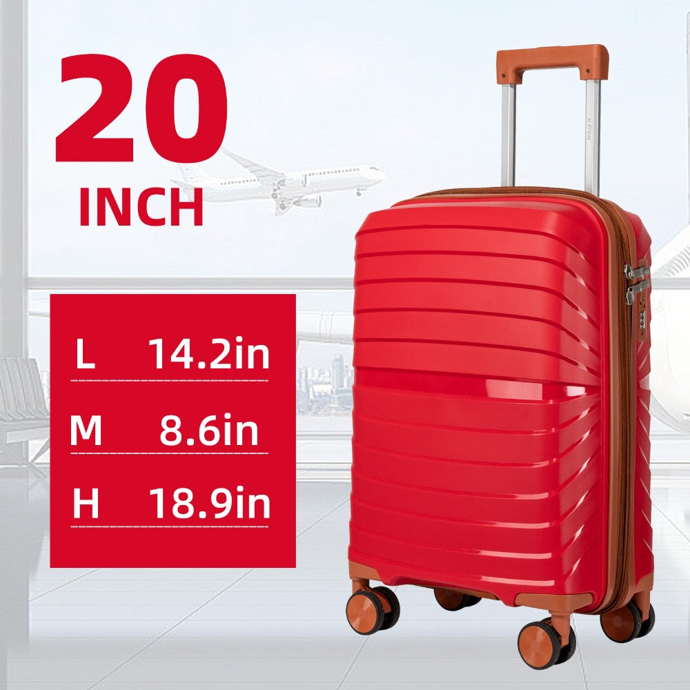 Maleta Nueva de 20 Pulgadas 100% PP | Resistente a Golpes y No Deformable | Diseño Expandible | Lista para Vuelos | Ideal para Aventuras de Viaje y un Regalo Práctico Perfecto para Amigos