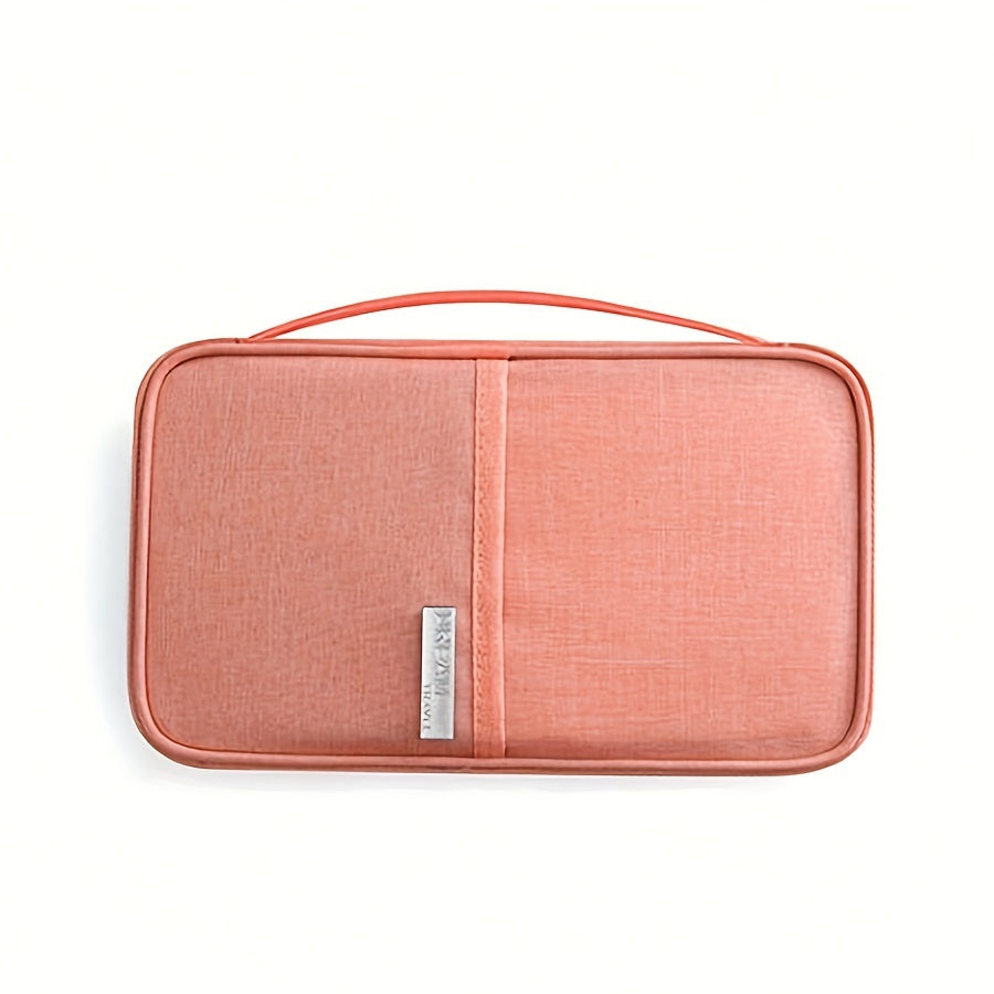 Bolso de Viaje Portátil para Avión, Bolso de Tarjetas de Textura Alta, Bolso de Pasaporte para Viajes de Negocios, Organizador de Documentos Cationico Multifuncional