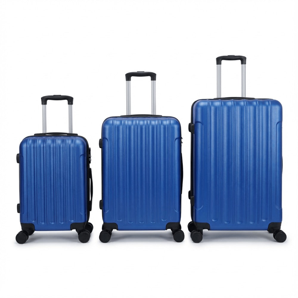 Juego de 3 Maletas Tamaños 18" (51X33X20cm), 22" (61x41x25cm), 26" (71x46x31cm) Medidas con ruedas incluidas, con Cerradura Numérica Maleta Cabina Trolley con Carcasa ABS Ligera, Asa Telescópica de Aluminio y 4 Ruedas Giratorias 360°