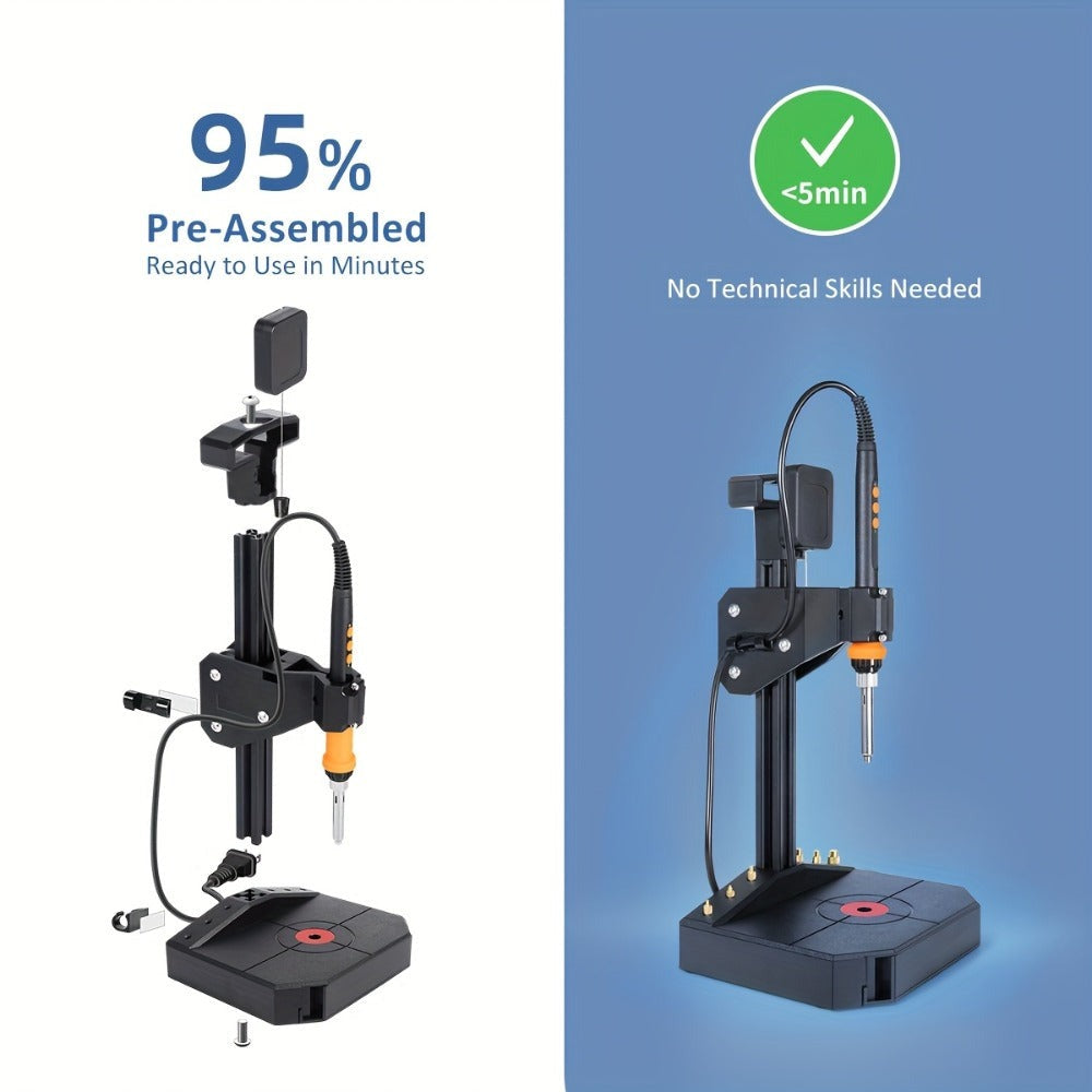 Máquina de prensado de inserción termoestable vertical Mintion con soldadura de 90W, punta termoestable M2-M8, 30 insertos de rosca de tuerca para piezas impresas en 3D