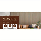 Juego de 2 paneles acústicos autoadhesivos, de 100X52 cm, diseñados para insonorización y reducción de eco. Estos paneles de revestimiento de madera son perfectos para decorar paredes en salas de estar, oficinas y hogares.