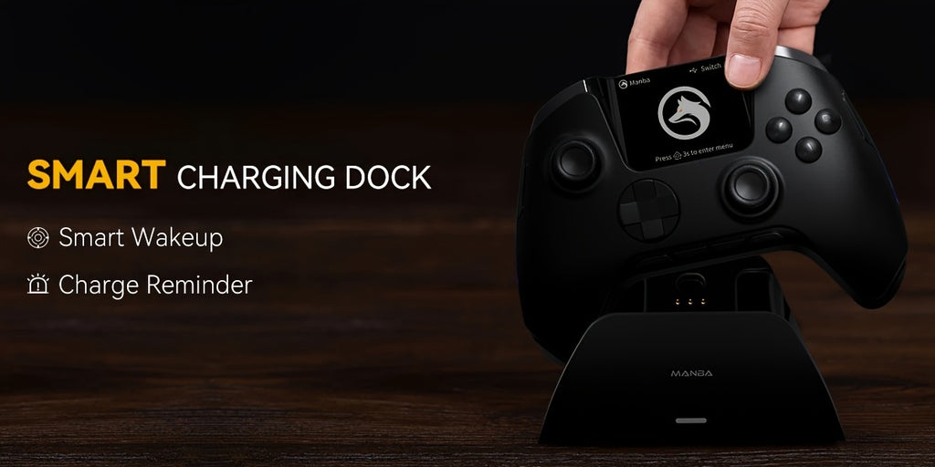 Mando inalámbrico con base de carga para PC, Switch y dispositivos móviles