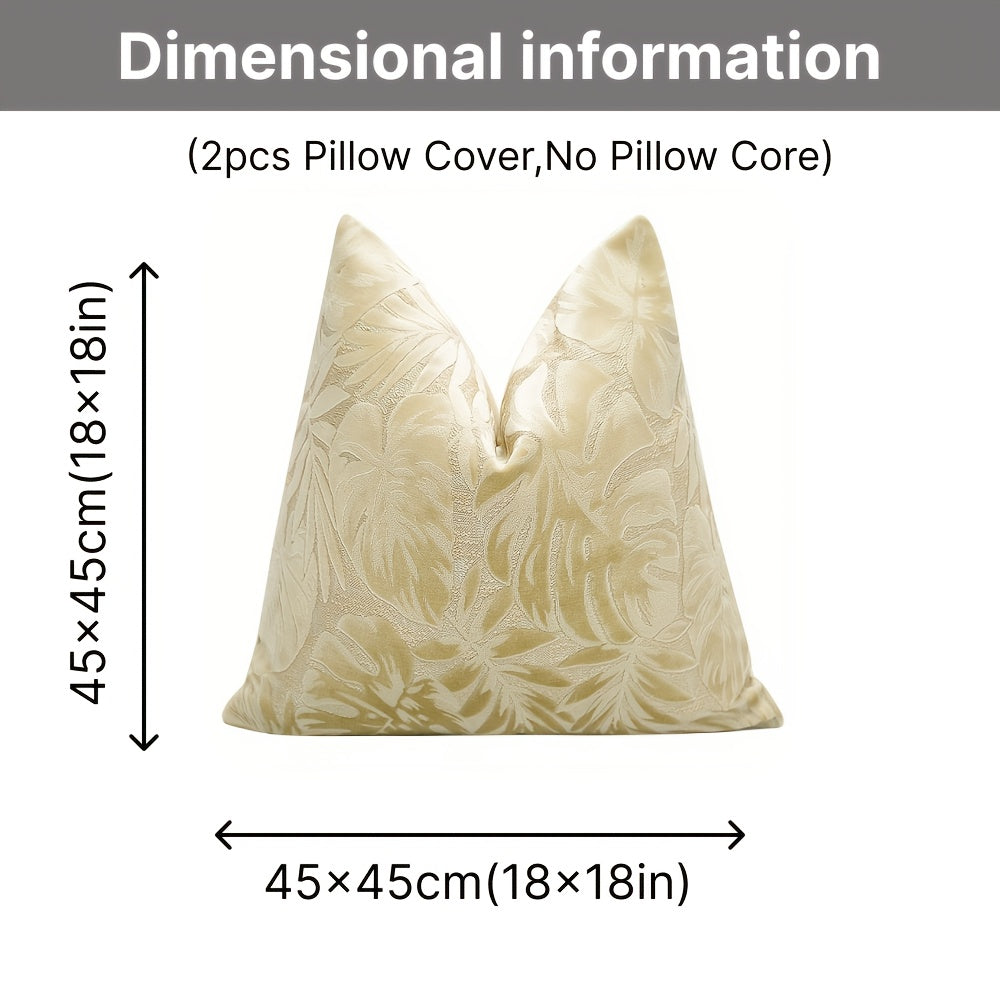 Juego de 2 fundas de almohada de terciopelo grueso, funda de cojín decorativa para sofá con plantas tropicales, funda de almohada suave y cómoda, varios colores disponibles, 45.72x45.72cm, 50.8x50.8cm, apta para sala de estar, sofá, dormitorio (sin rellen
