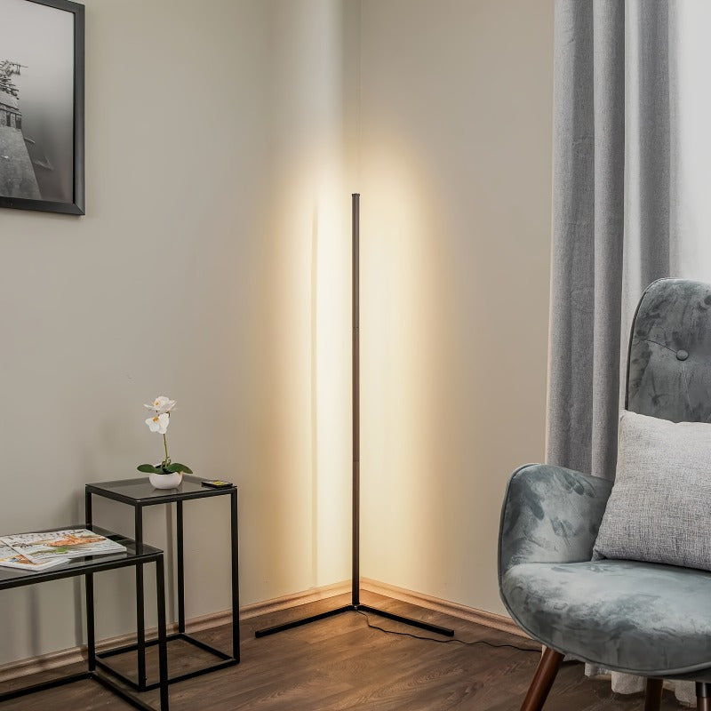 Lámpara de pie de esquina de 1/2 piezas, lámpara de pie LED de cambio de color, ajustable de 56 pulgadas (aprox. 142 cm) con sincronización de música, lámpara de esquina de iluminación ambiental moderna, con control remoto y por APP, modo creativo DIY y t