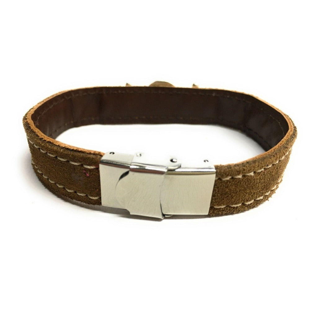 Pulsera De Cuero Figura Estribo y Figura Caballo | Bandera De España | Complementos de Moda Unisex