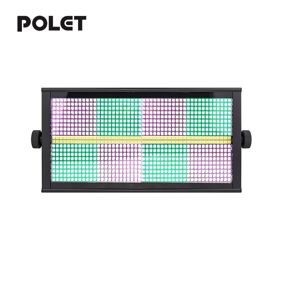 POLET 200W LEDRGBW 4 en 1 luz estroboscópica con partición 8+8 blanca 8000K DMX512 superbrillante para DJ, lavado, bodas, bar, efectos de iluminación escénica estroboscópica para fiestas, clubes y espectáculos