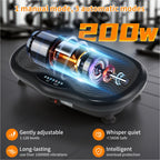 Placa vibratoria inteligente, ajuste de 120 velocidades, motor de 200W, 1 modo manual y 3 modos automáticos, botones de acceso rápido LCD, control remoto + altavoz de música, bandas de resistencia + esterilla de yoga, plataforma de fitness para el hogar p