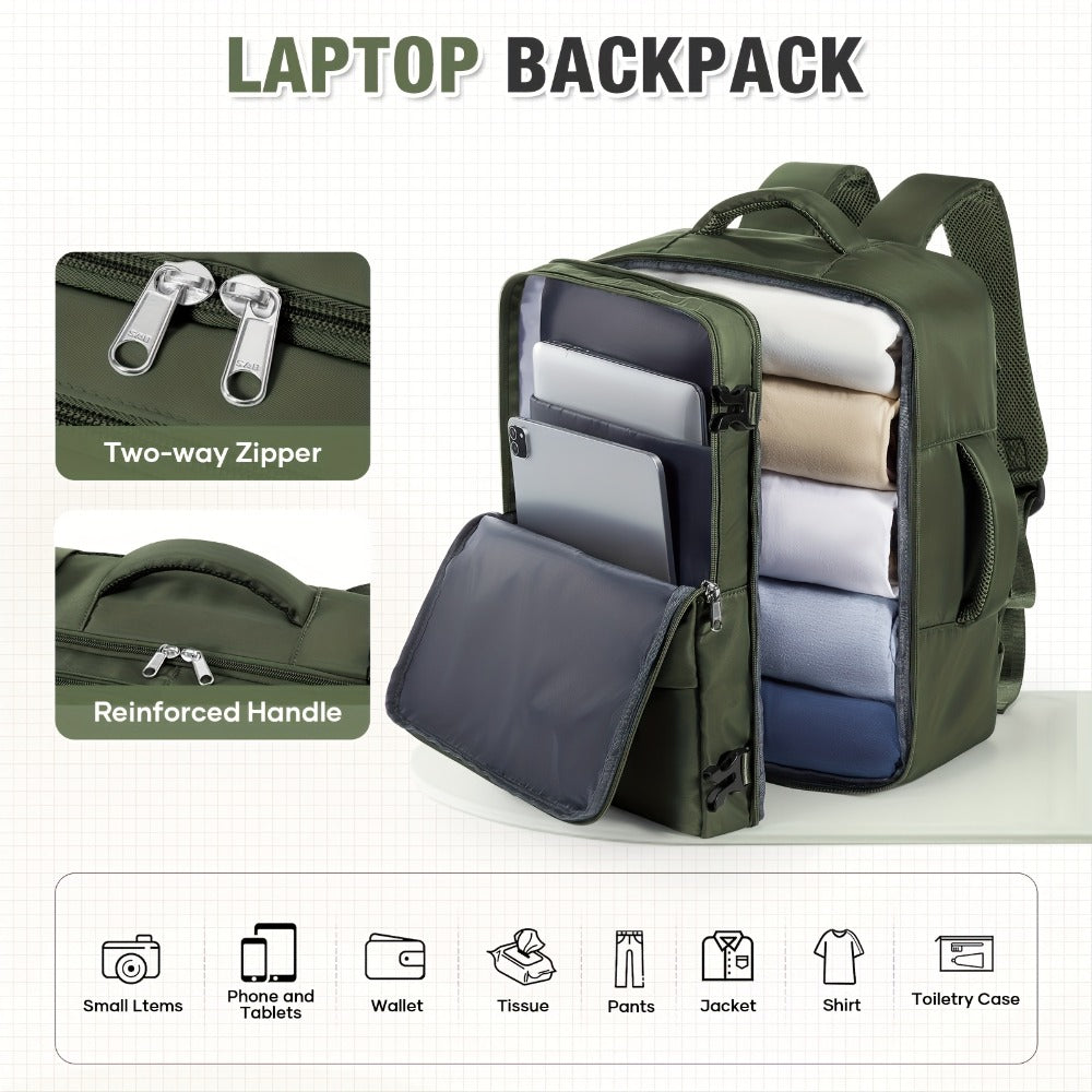 Mochila de Viaje 40X30X20 CM, Dimensiones Ryanair 40X30X20 CM Mochila de Cabina/Mochila de Equipaje/Mochila de Aviación, Convertible de Mano, Ligera Ideal para Viajes Cortos, Se Adapta Fácilmente Debajo de los Asientos, Mochila Portátil para Laptop de 14"